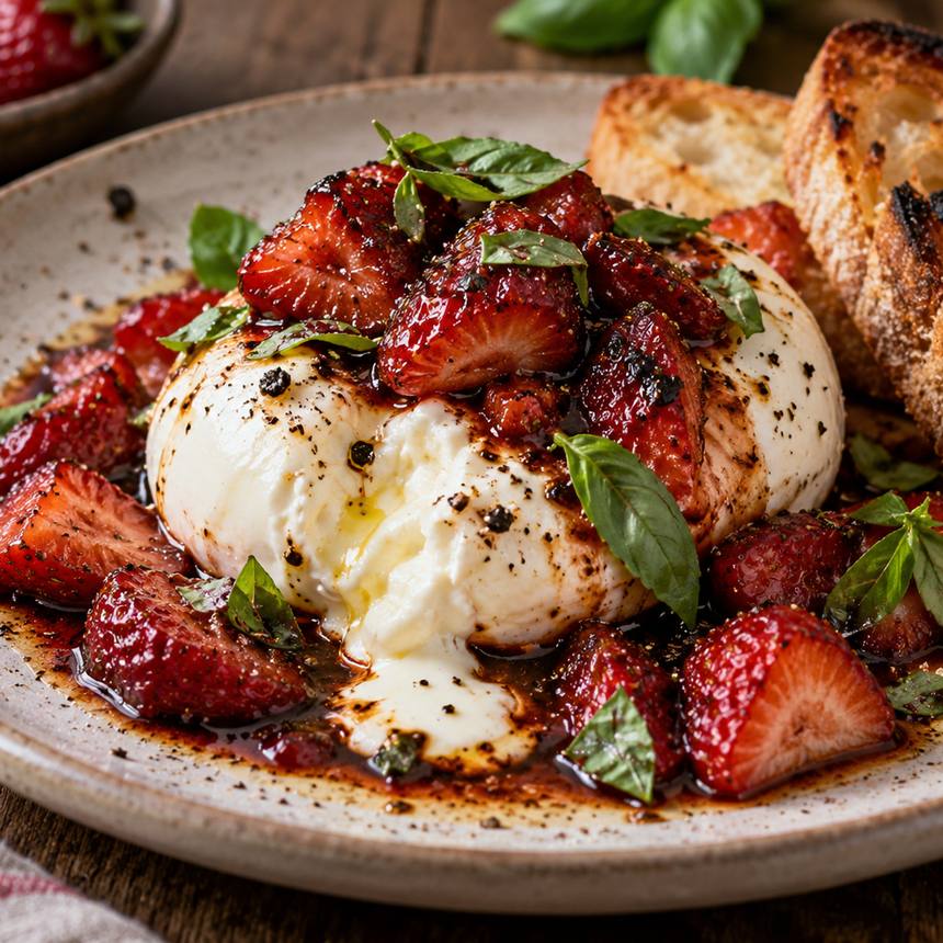 Balsamic Roasted Strawberry Burrata