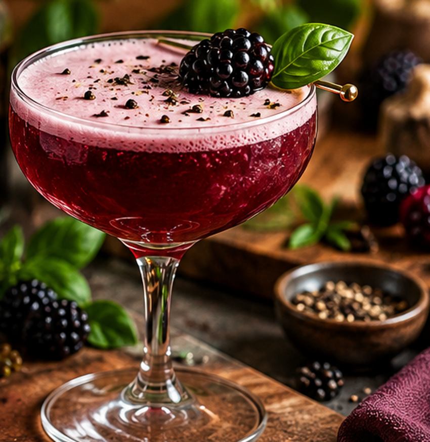 Blackberry Balsamic Gin Sour