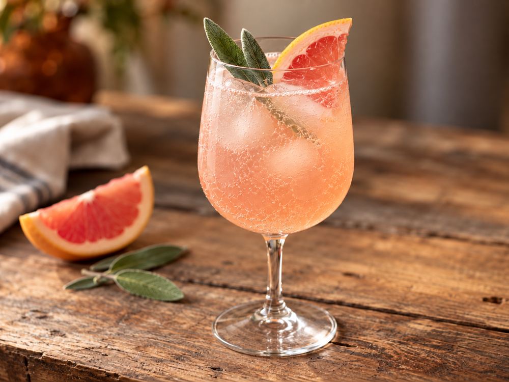 Maple Sage Grapefruit Gin Fizz