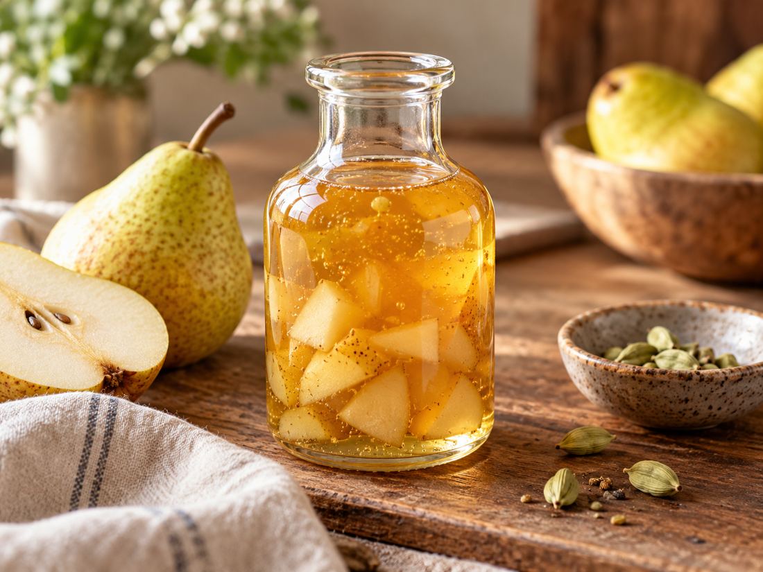 Cardamom Pear Honey Syrup