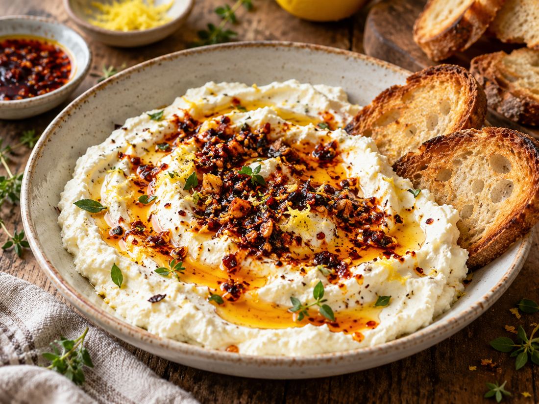 Chili Crisp Honey Whipped Ricotta