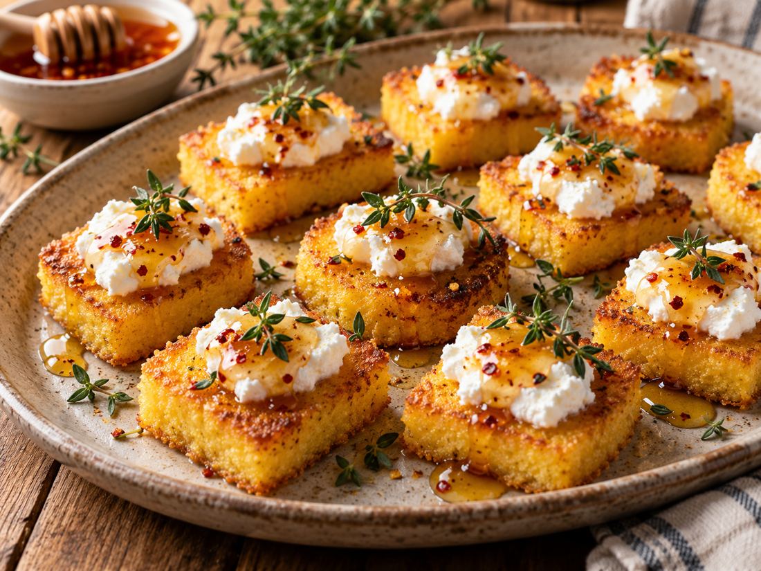 Crispy Polenta Bites with Hot Honey