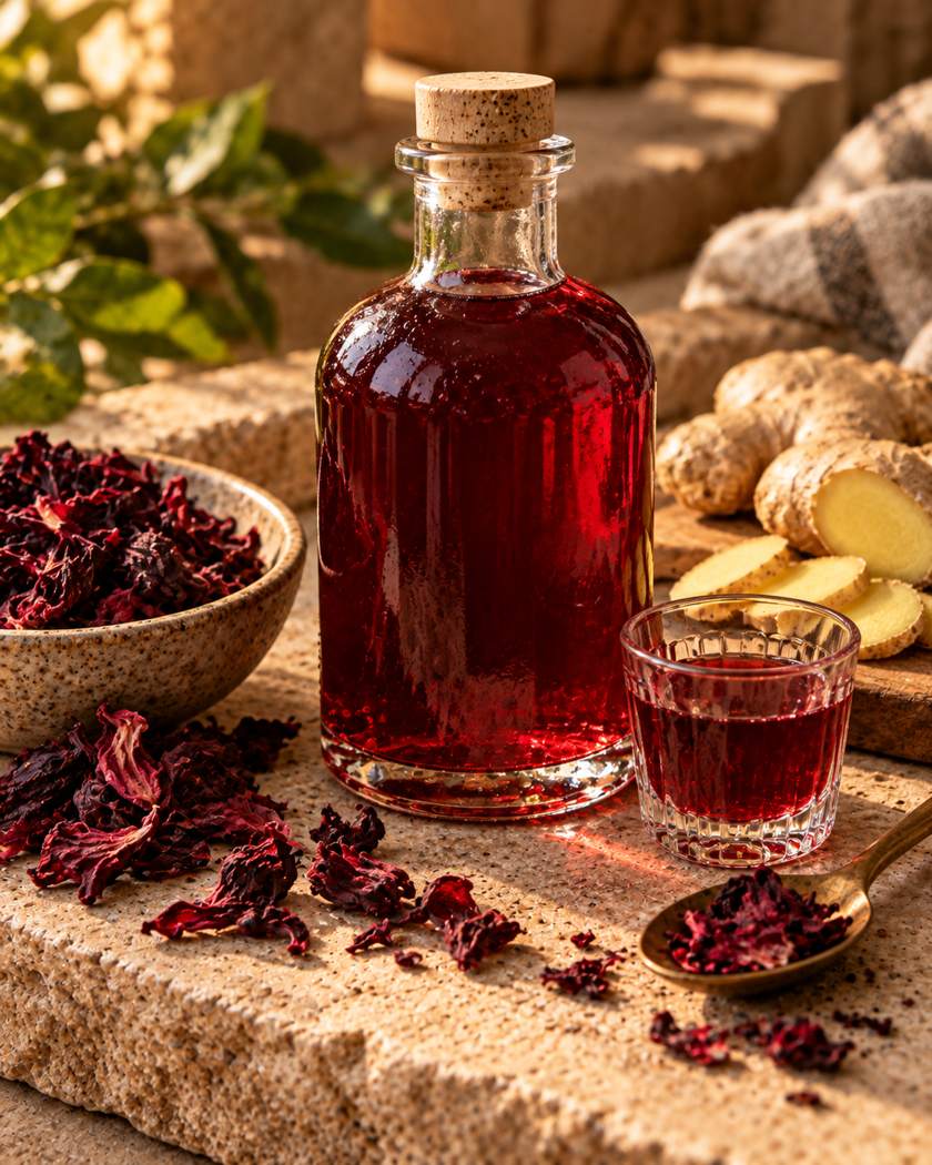 Hibiscus & Ginger Drinking Shrub