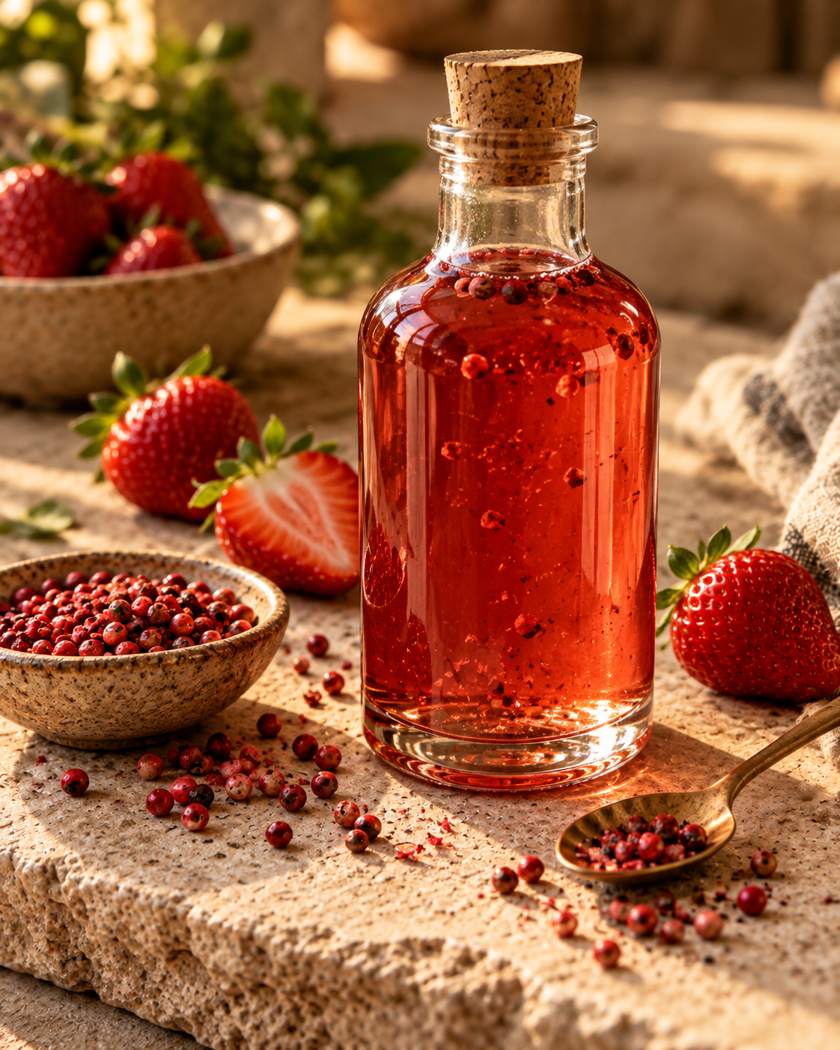 Strawberry Pink Peppercorn Syrup