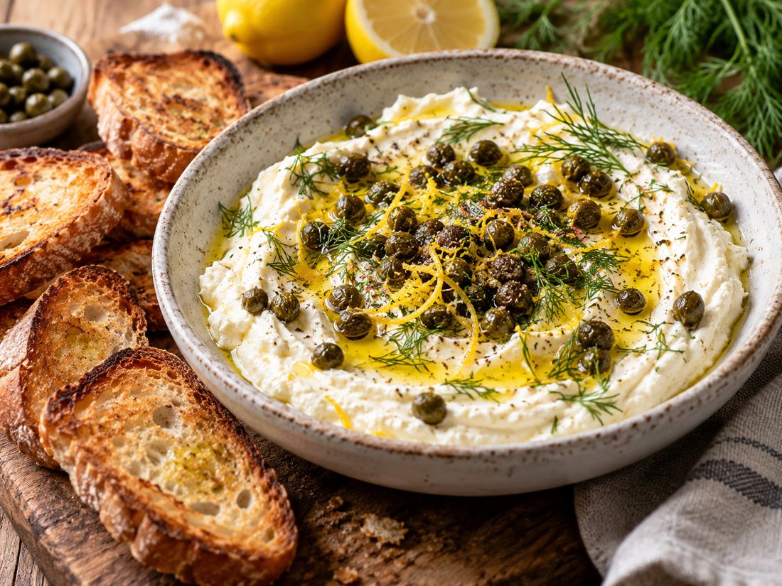 Whipped Feta with Fried Capers & Lemon
