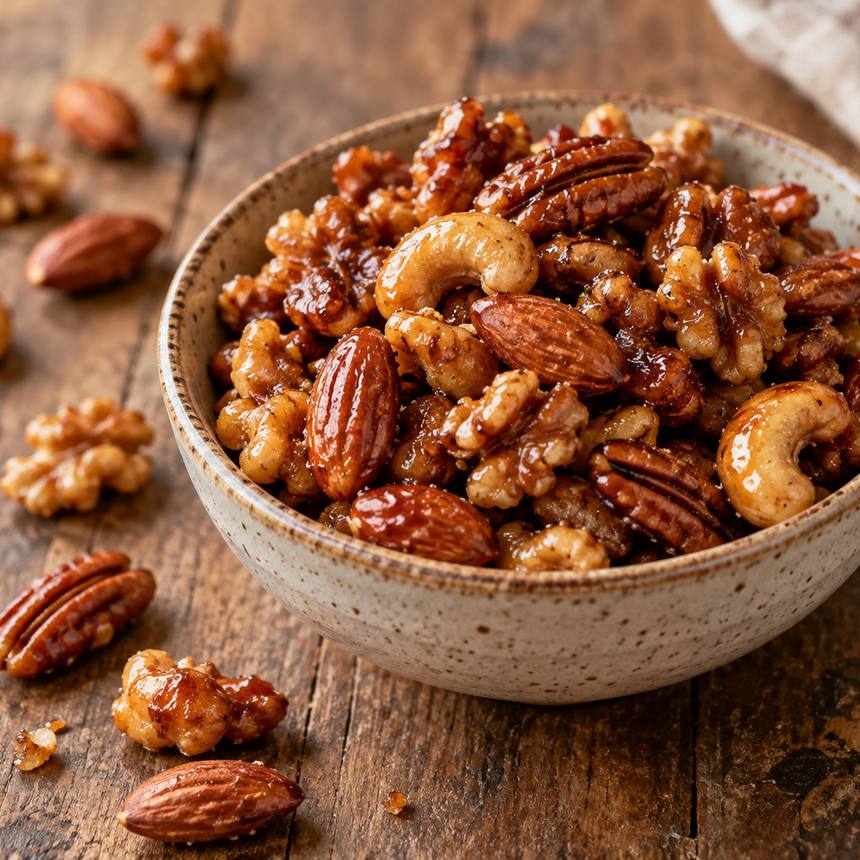 Miso Maple Candied Nuts