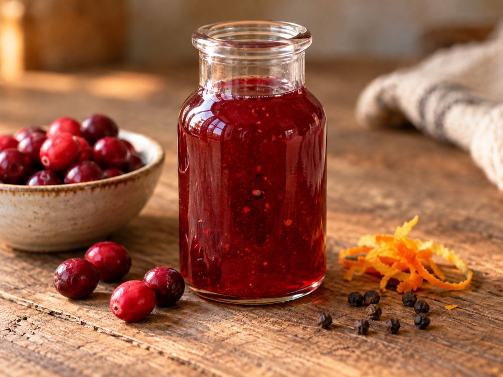 Cranberry Black Pepper Honey Syrup