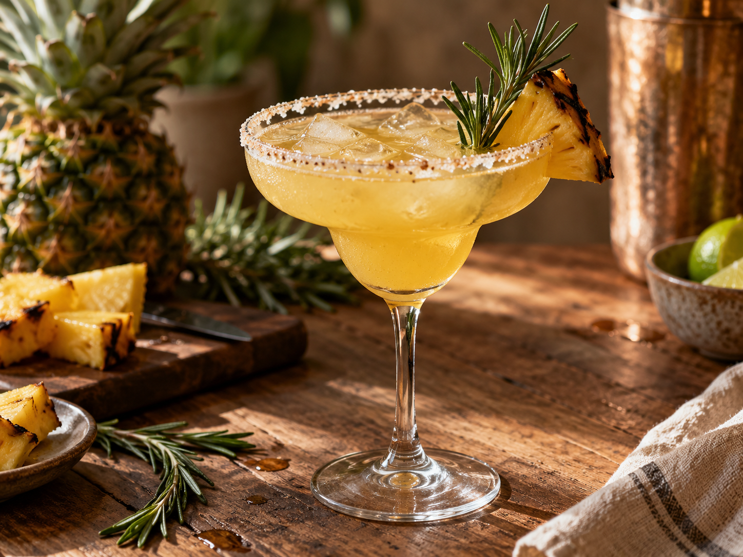 Smoky Pineapple & Rosemary Margarita